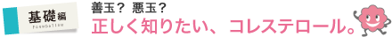 基礎編　善玉？悪玉？正しく知りたい、コレステロール。