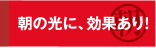 朝の光に、効果あり