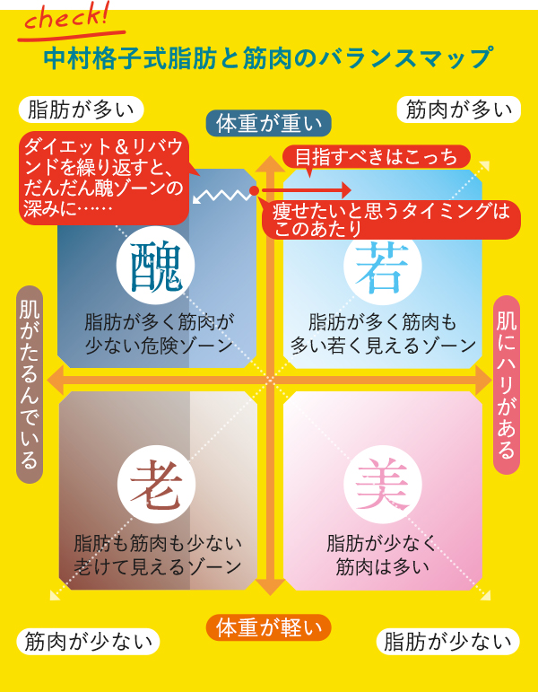 中村格子式脂肪と筋肉のバランスマップ