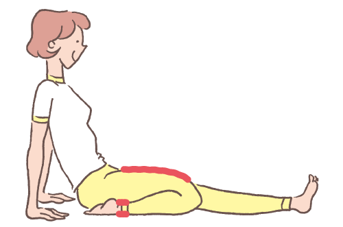 太ももの前側＆足首を伸ばす