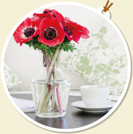 を連想させる花