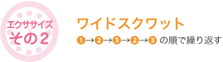 エクササイズその2 ワイドスクワット