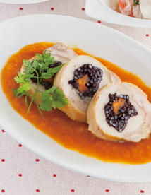 鶏肉の古代米ロール