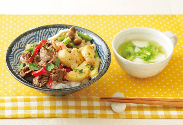 蒸し鶏と白菜の柚子胡椒クリームどんぶり