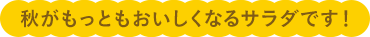秋がもっともおいしくなるサラダです！