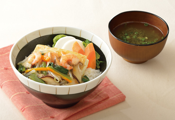 麺つゆ海老あんかけどんぶり