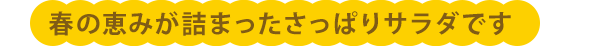 春の恵みが詰まったさっぱりサラダです