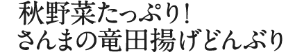 秋野菜たっぷり！さんまの竜田揚げどんぶり
