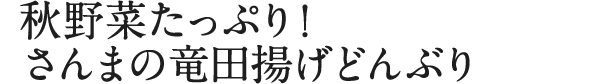 秋野菜たっぷり！さんまの竜田揚げどんぶり