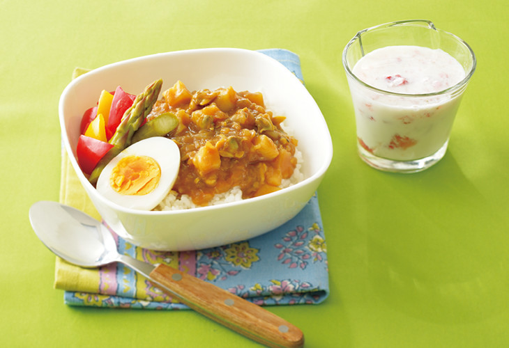 あさりと春野菜のカレーどんぶり