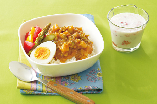 あさりと春野菜のカレーどんぶり