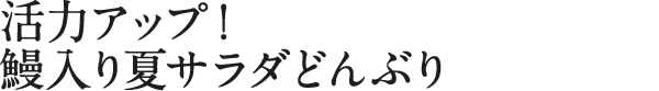 活力アップ!鰻入り夏サラダどんぶり