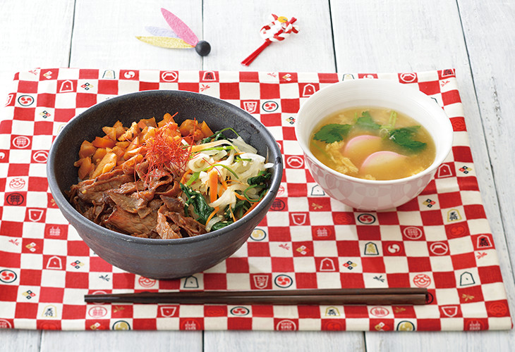 おせちでリメイク ビビンバどんぶり