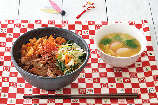 おせちでリメイク ビビンバどんぶり