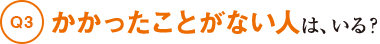 Q3かかったことがない人は、いる？