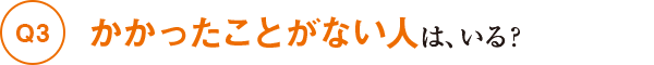 Q3かかったことがない人は、いる？