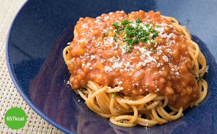 高きびのミートソース風スパゲッティ 657kcal
