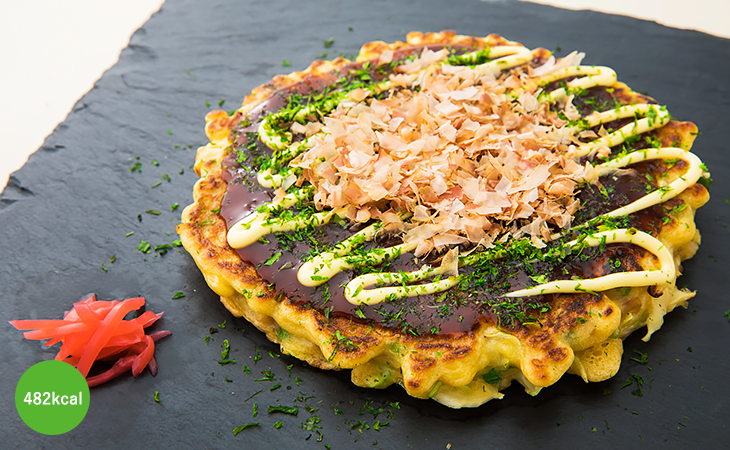 かんぴょう入りお好み焼き 482kcal