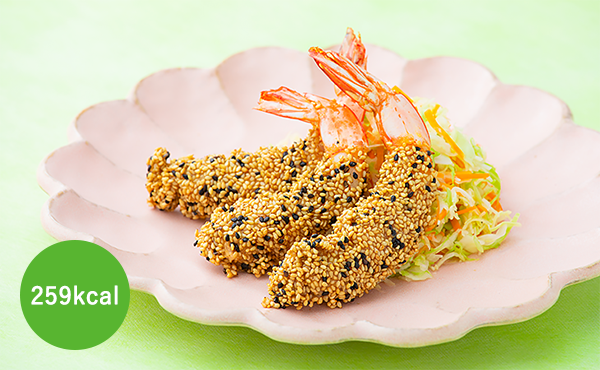 胡麻衣の海老フライ 259kcal