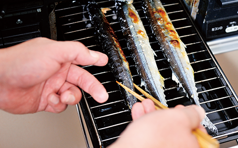 もう一度ひっくり返して焼き上げる。焼き方の配分は、表1割、裏7割、表を2割と覚えておこう