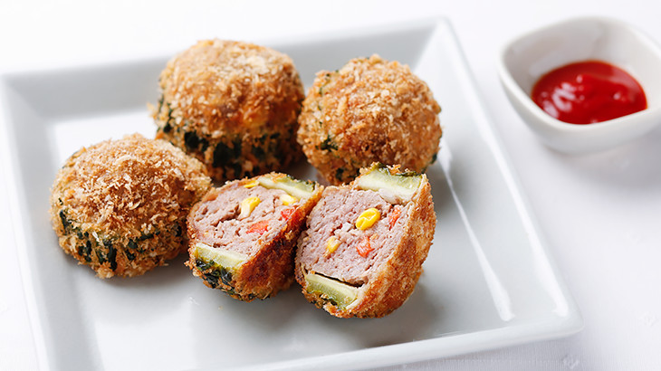 ゴーヤの肉詰めフライ