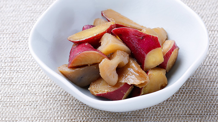 さつまいもと蓮根の甘辛煮