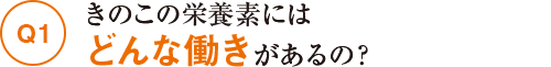 きのこの栄養素にはどんな働きがあるの？