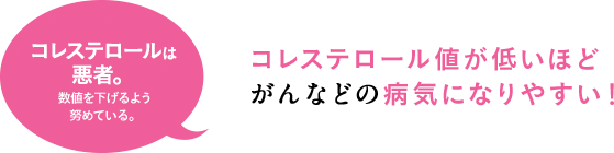 コレステロール値が低いほどがんなどの病気になりやすい！