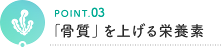 POINT.03 「骨質」を上げる栄養素