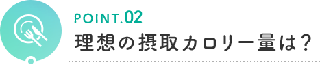 POINT.02 理想の摂取カロリー量は?