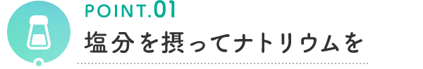 POINT.01 塩分を摂ってナトリウムを