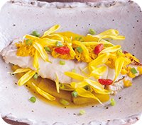 白身魚の菊花蒸し