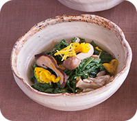 きのこと菊花のおひたし柚子風味