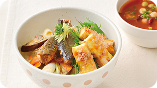 さんま缶の簡単どんぶり