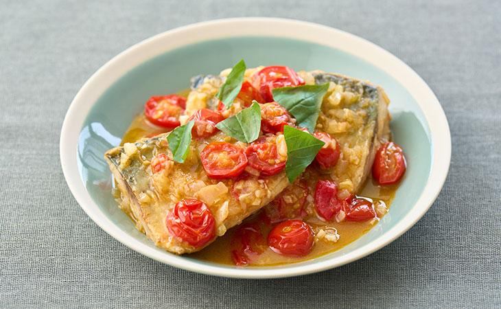 焼き鯖のトマト煮