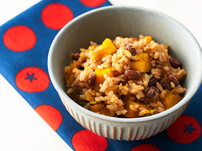 小豆とかぼちゃの烏龍茶ご飯