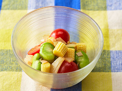 空豆とベビーコーンのサラダ