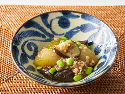 冬瓜となすのハト麦あん