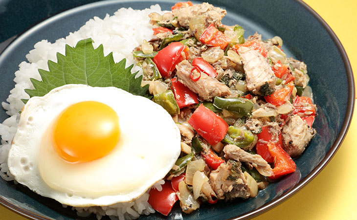 鯖の和風ガパオライス