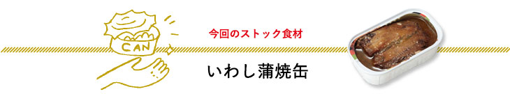 今回のストック食材　いわし蒲焼缶